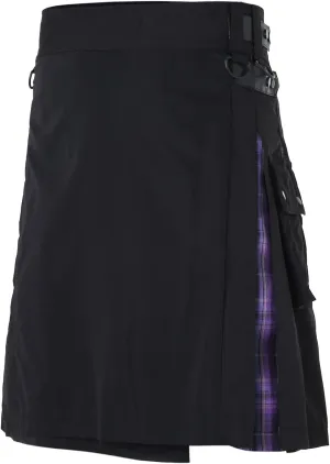 Mens Fashion Casual Scottish Style Plaid Contrast Pocket Pleated Skirt Cute Leisure Comfy Fashion Pleated Skirt