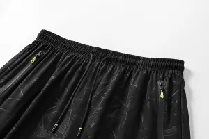 Men's Quick-Drying Printed Gym Shorts with Zip Pockets, Running and Fitness Gym Shorts for Many scenarios