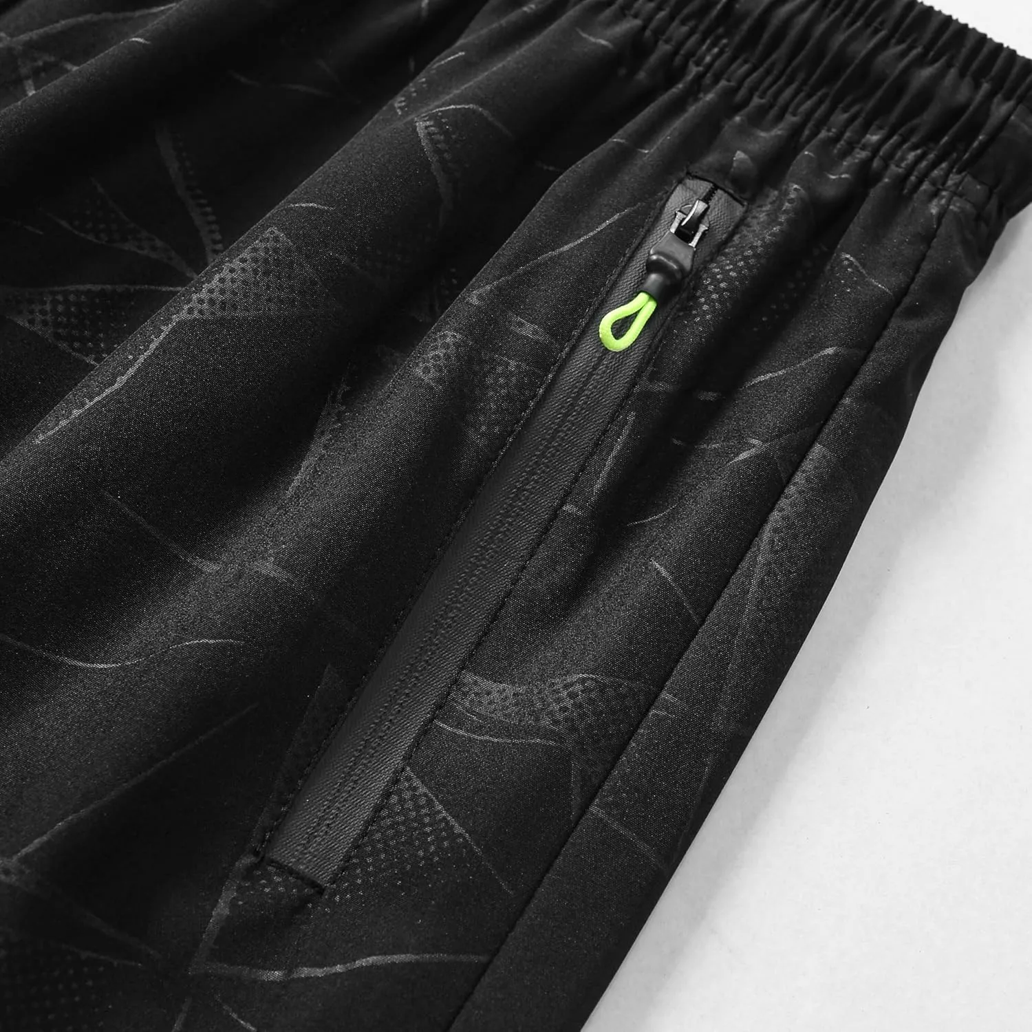 Men's Quick-Drying Printed Gym Shorts with Zip Pockets, Running and Fitness Gym Shorts for Many scenarios