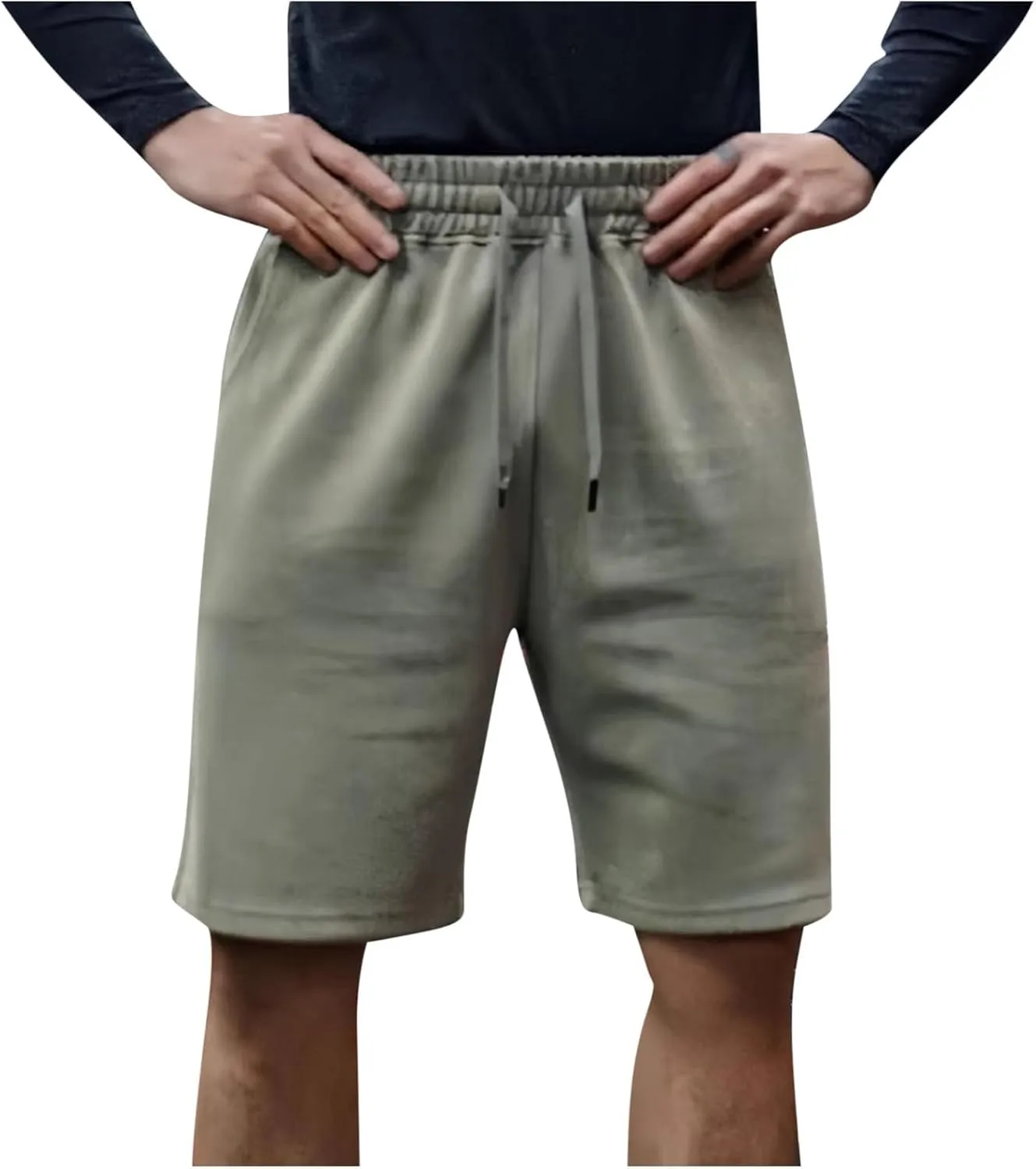 Mens Summer Shorts Casual Distressed Washed Drawstring Cotton Shorts Comfy Y2k Fashion Baggy Joggers Lounge Wear