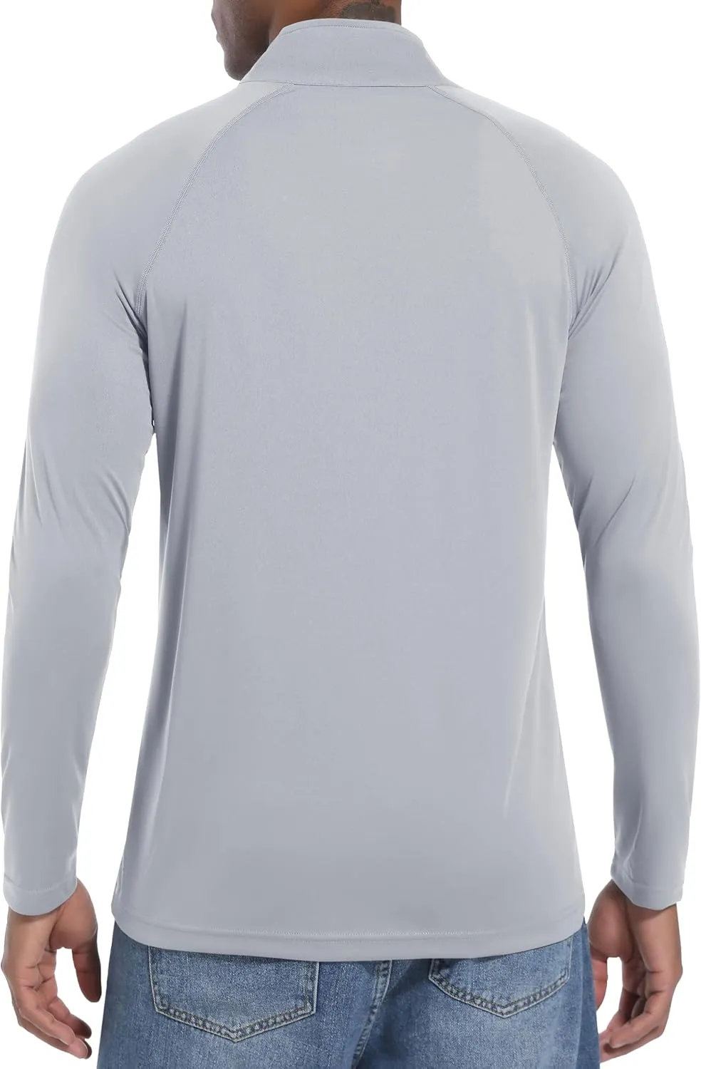 Mens Sun Shirts UPF50  Long Sleeve 1/4 Zip Quick Dry Shirts UV Protection Workout Athletic Rush Guard