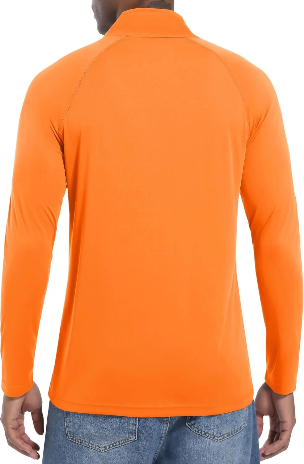 Mens Sun Shirts UPF50  Long Sleeve 1/4 Zip Quick Dry Shirts UV Protection Workout Athletic Rush Guard