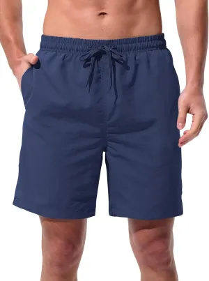 Men's Swim Trunks Beach Board Shorts Quick Dry Swimsuit Bathing Suits with Pockets 7 Inch Inseam Mesh Lining