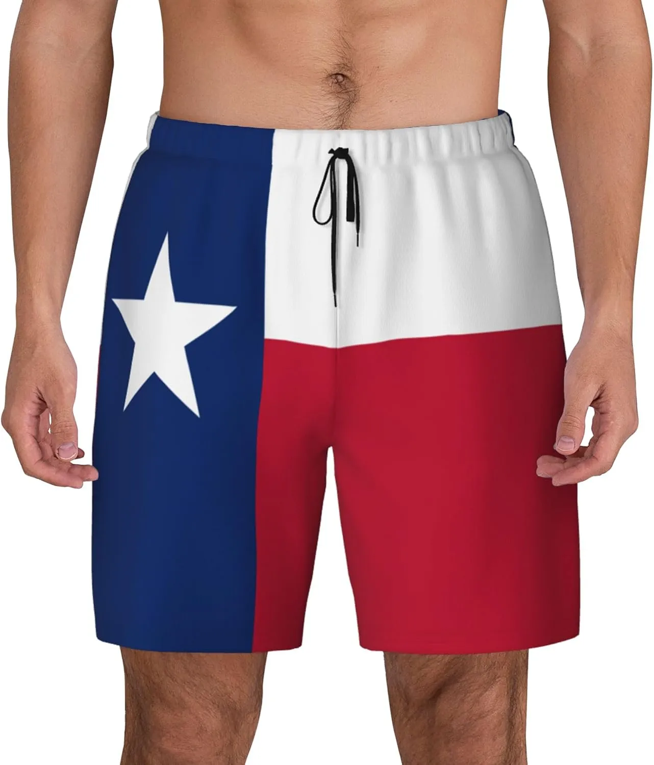 Mens Swim Trunks with Compression Liner Beach Board Shorts Quick Dry Swim Shorts -Flag of Texas
