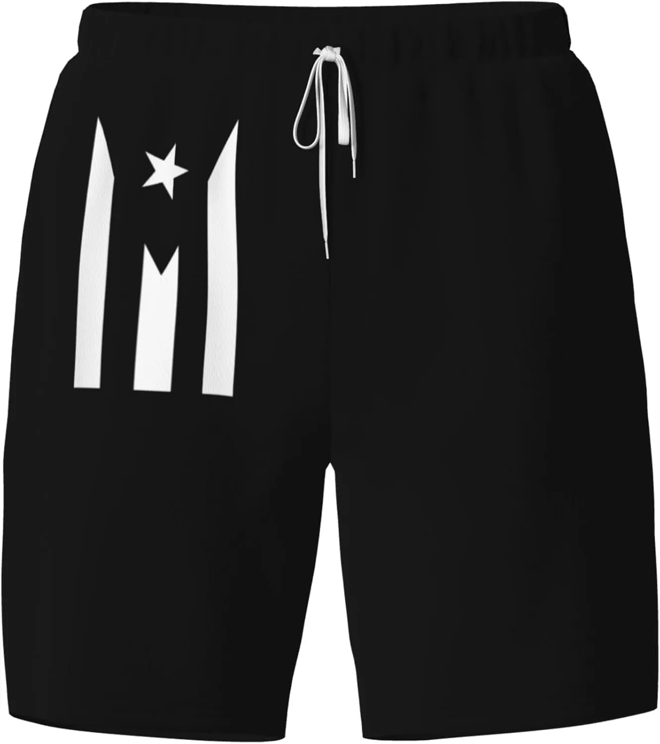 Mens Swim Trunks with Compression Liner Beach Board Shorts Quick Dry Swim Shorts -Puerto Rico Flag
