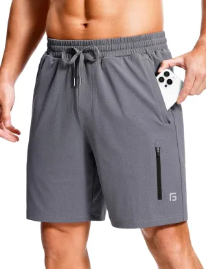 Men's Workout Shorts with Zipper Pockets 7" Quick Dry Lightweight Gym Athletic Running Shorts for Men