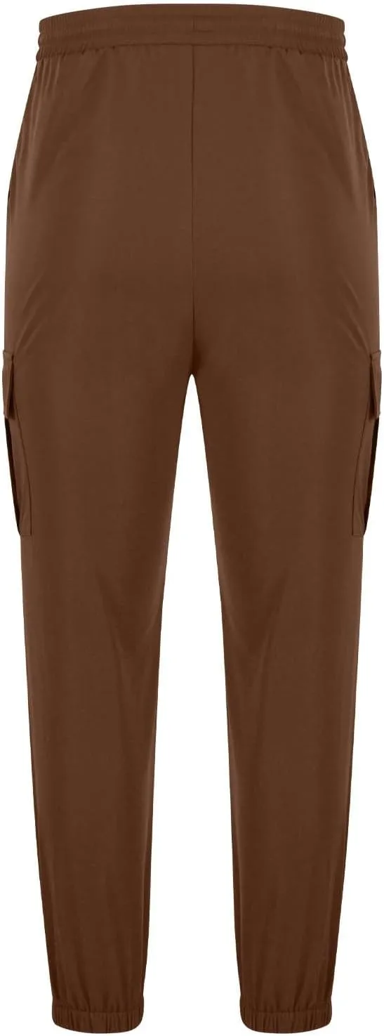 Muscularfit Mens Athletic Pants Outdoor Fashion Elastic Waist Drawstring Cargo Pants Multi Pocket Causal Beam Feet Sweatpant