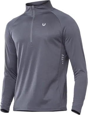 NORTHYARD Men's Running Shirt Long Sleeve Quarter Zip Pullover Moisture Wicking Quick Dry Athletic Workout Shirts