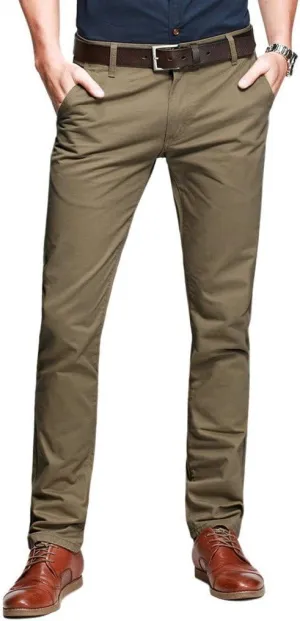 OCHENTA Mens Tapered Flat Front Casual Dress Pants, Chinos Pants Men