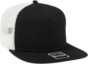 OTTO Square Flat Visor SNAP 5 Panel Mesh Back Trucker Snapback Hat