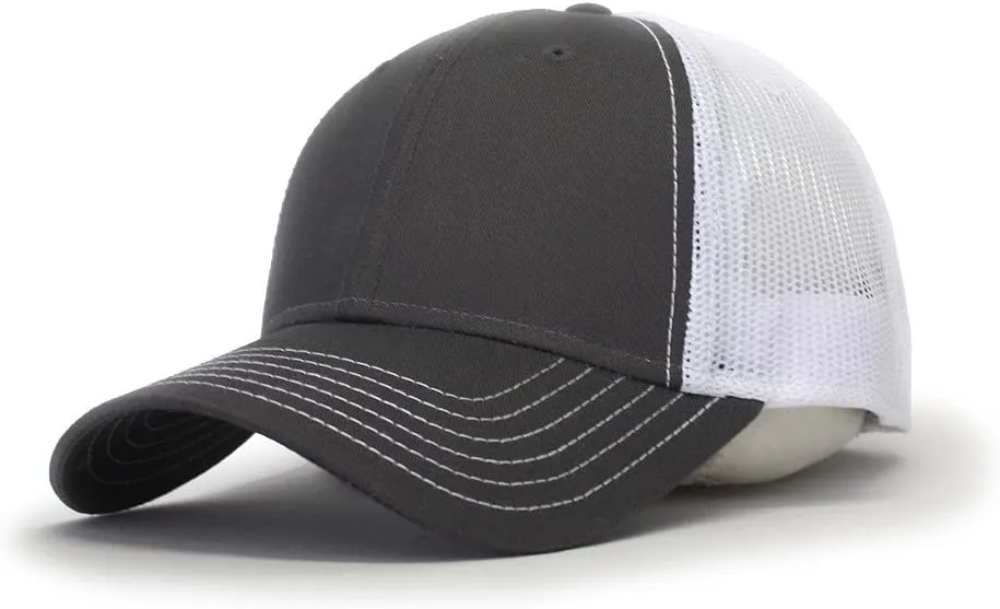 Plain Contrast Stitch Two Tone Cotton Mesh Men Women Snap Back Trucker Baseball Cap