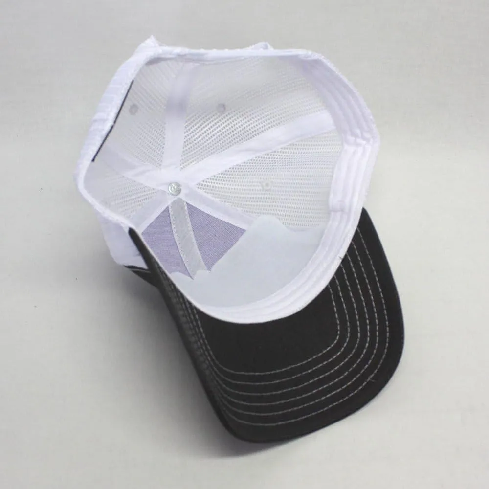 Plain Contrast Stitch Two Tone Cotton Mesh Men Women Snap Back Trucker Baseball Cap