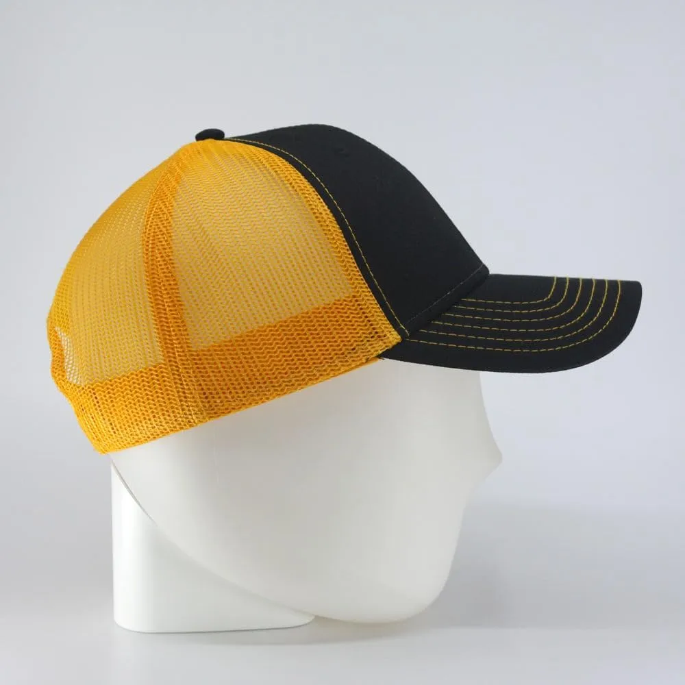 Plain Contrast Stitch Two Tone Cotton Mesh Men Women Snap Back Trucker Baseball Cap