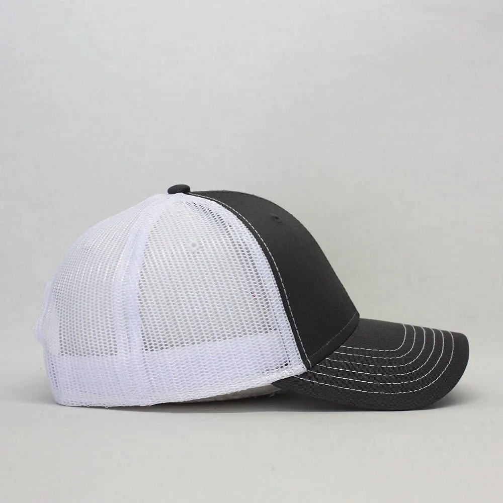Plain Contrast Stitch Two Tone Cotton Mesh Men Women Snap Back Trucker Baseball Cap