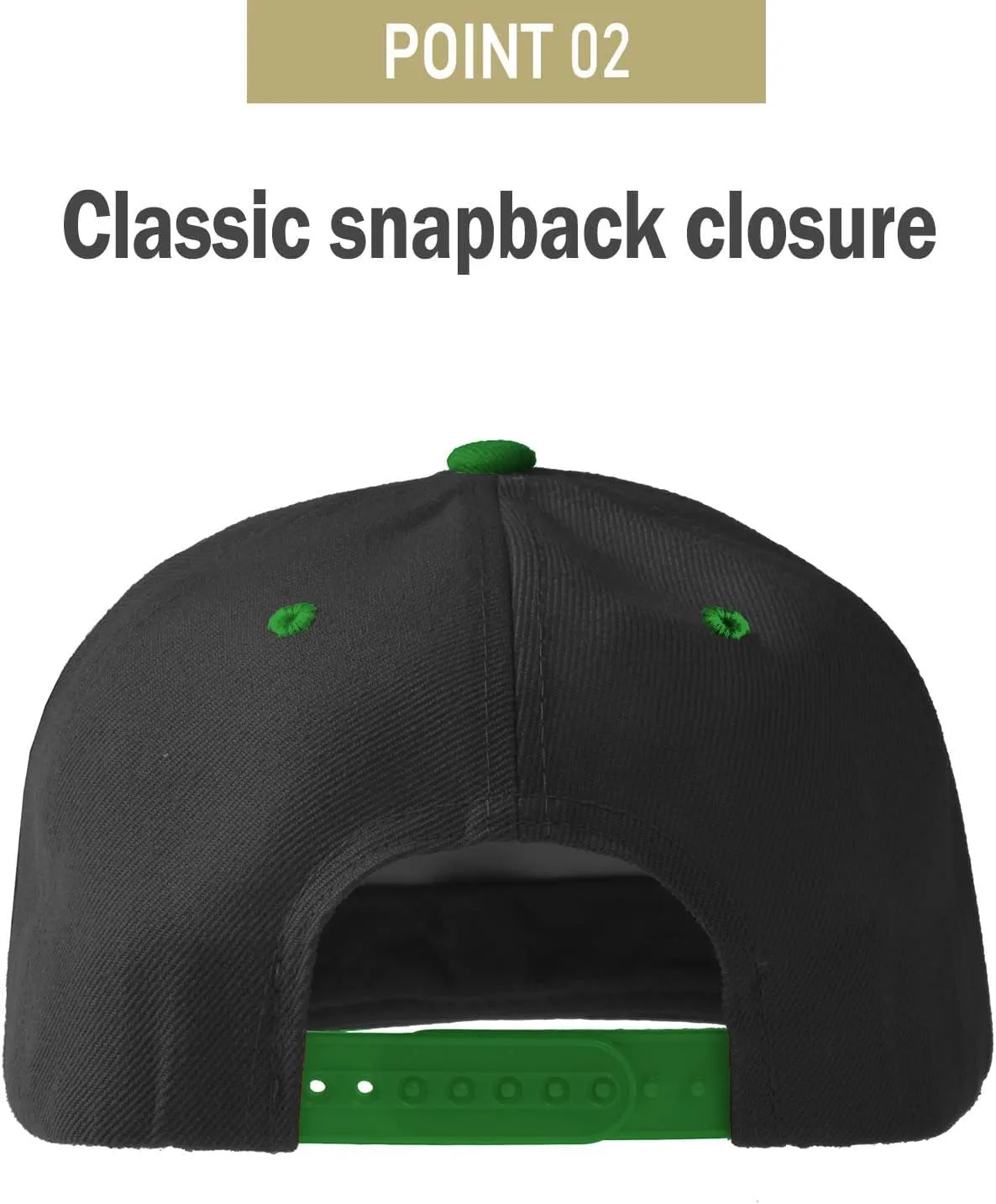 PLAIN GEAR Classic Flat Bill Hats for Men & Women Snapback Brim Hat - Blank Snap Back Two-Tone Color with Snap Closure
