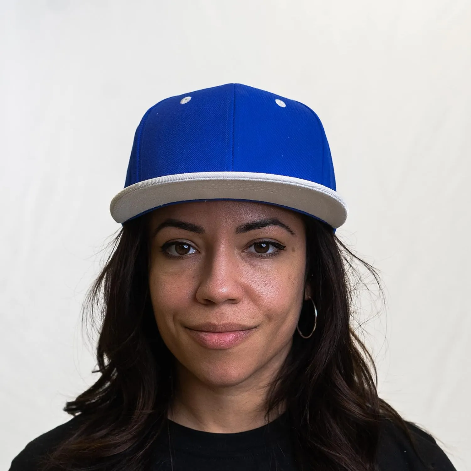PLAIN GEAR Classic Flat Bill Hats for Men & Women Snapback Brim Hat - Blank Snap Back Two-Tone Color with Snap Closure