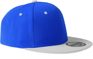 PLAIN GEAR Classic Flat Bill Hats for Men & Women Snapback Brim Hat - Blank Snap Back Two-Tone Color with Snap Closure