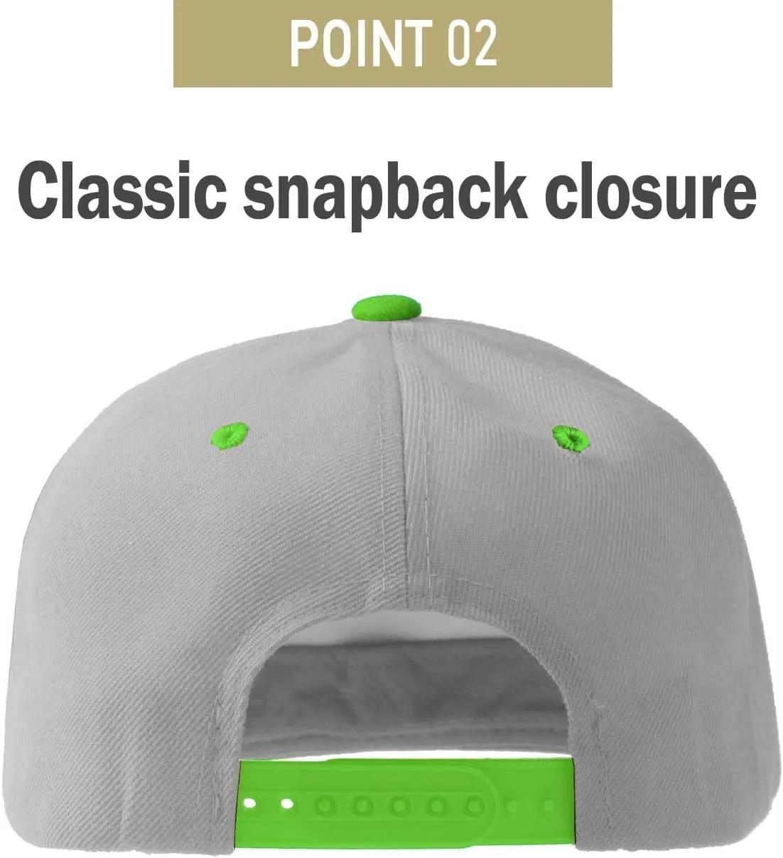 PLAIN GEAR Classic Flat Bill Hats for Men & Women Snapback Brim Hat - Blank Snap Back Two-Tone Color with Snap Closure