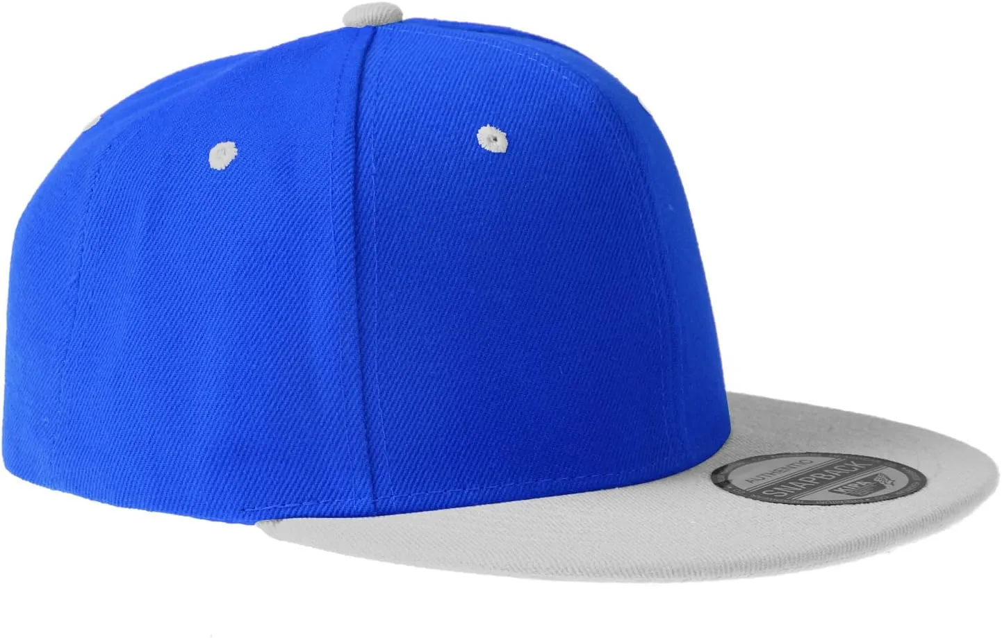 PLAIN GEAR Classic Flat Bill Hats for Men & Women Snapback Brim Hat - Blank Snap Back Two-Tone Color with Snap Closure