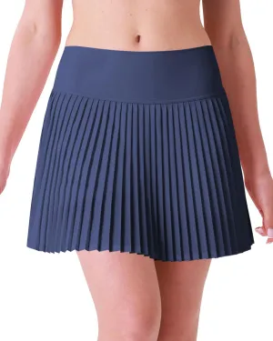 Pleated Tennis Skirts Womens Golf Skirt High Waisted Athletic Skorts with 2 Pockets,Mid-Length