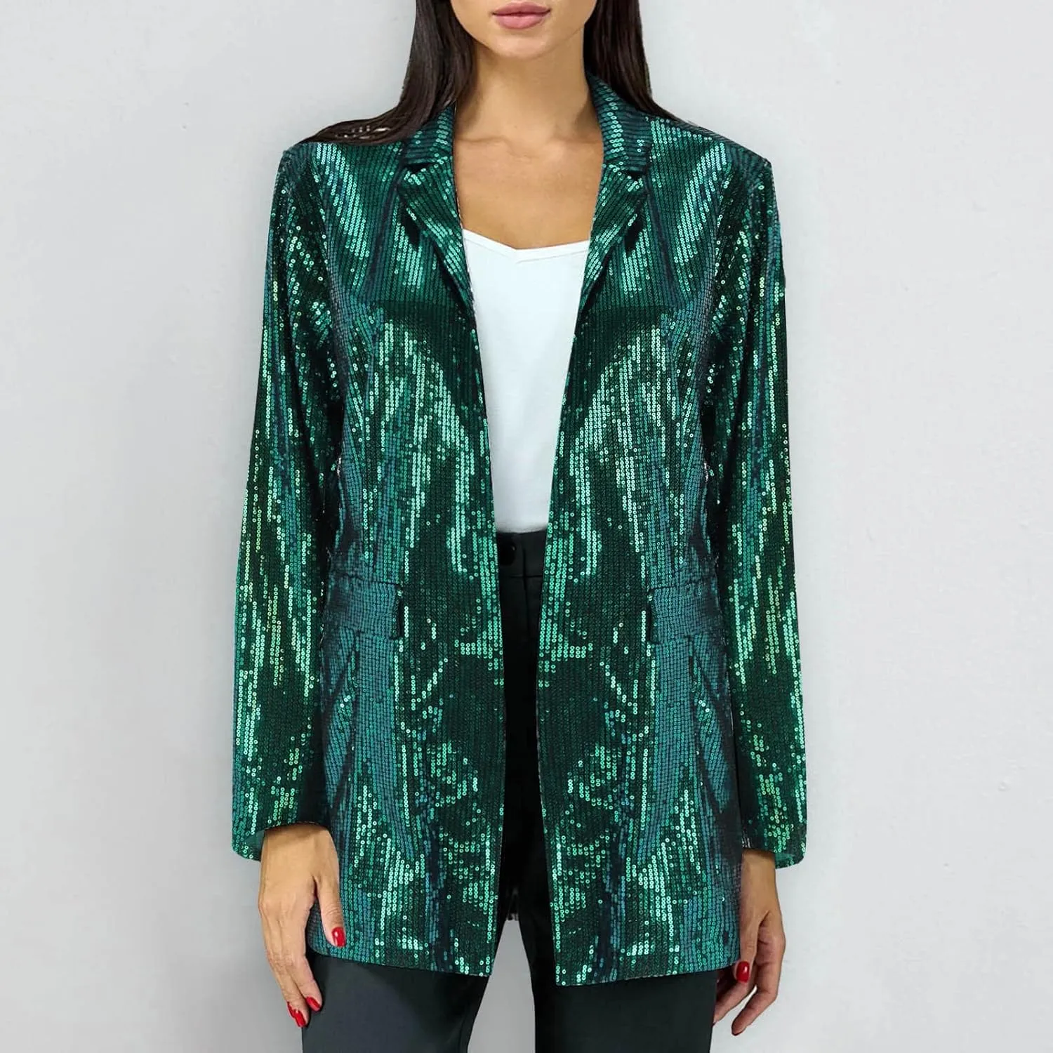 Plus Size Blazers for Curvy Women Tweed for Women Tops Cropped Cute Fall Cardigan Loose Fit With Pockets Top