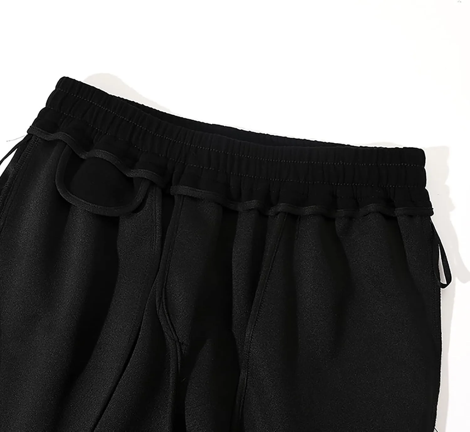 Plus Size Hip Hop Track Pants for Men Elastic Waist Drawstring Trouser with Pockets Casual Fashion Loose Sport Pant