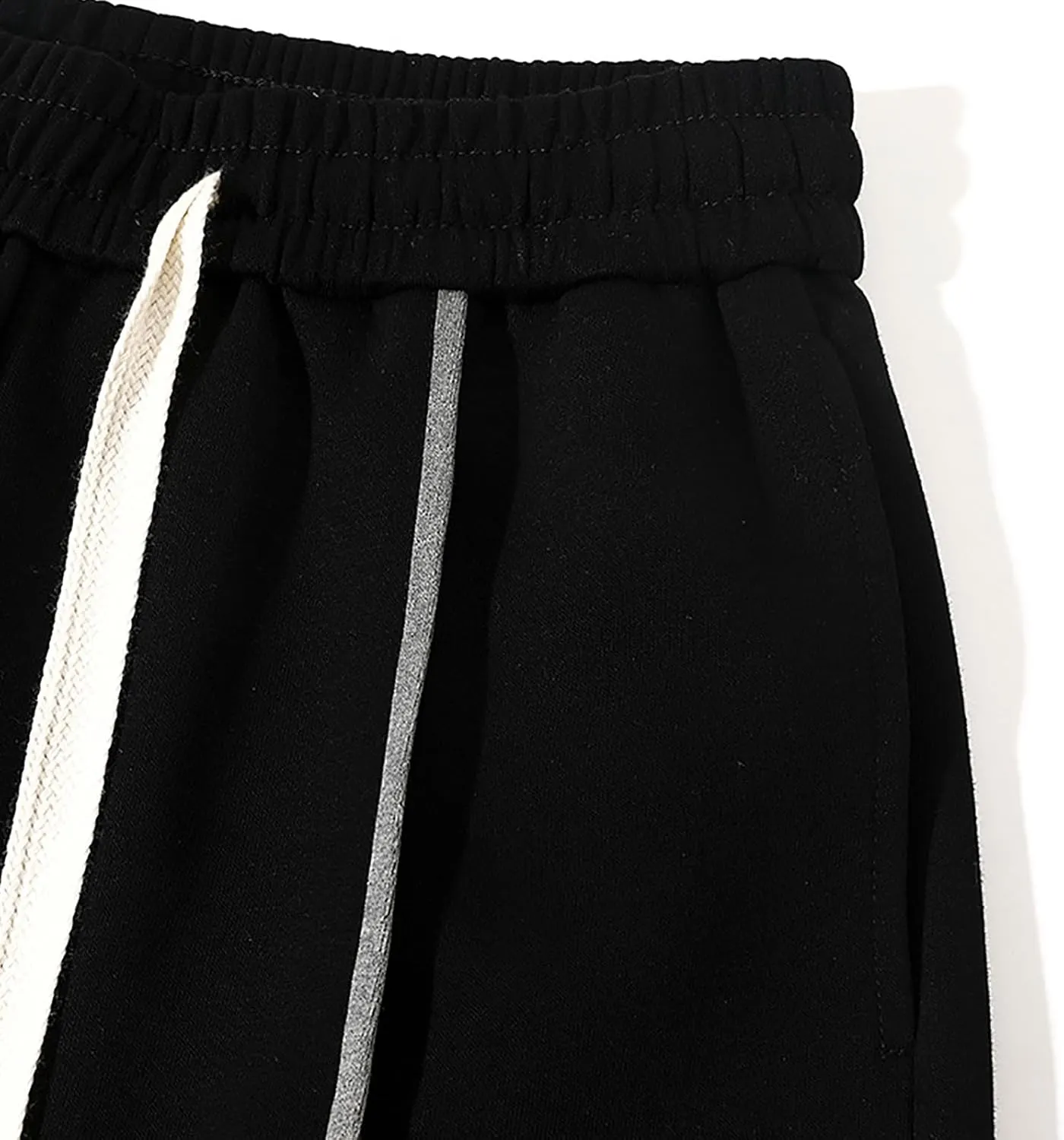 Plus Size Hip Hop Track Pants for Men Elastic Waist Drawstring Trouser with Pockets Casual Fashion Loose Sport Pant