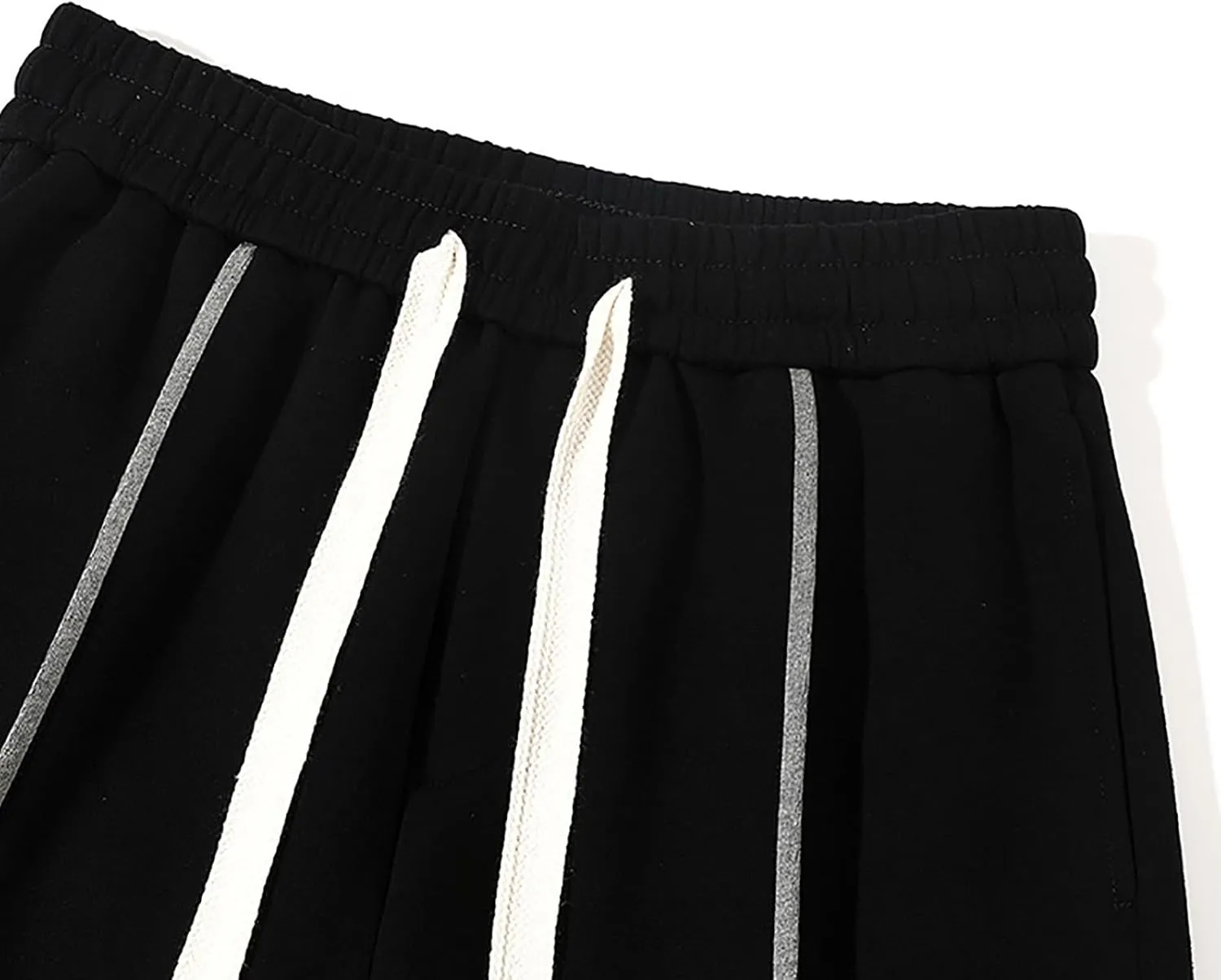 Plus Size Hip Hop Track Pants for Men Elastic Waist Drawstring Trouser with Pockets Casual Fashion Loose Sport Pant