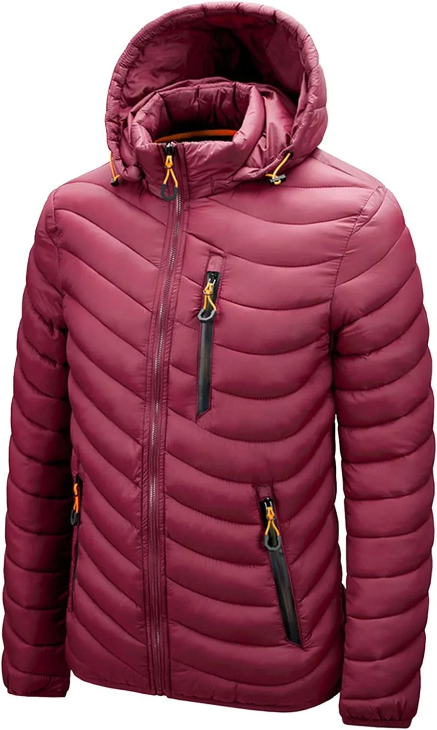 Puffer Jacket for Teen Boys Thicken Long Sleeve Winter Coat Classic Running Rain Jacket with Pockets Down Parka Jacket