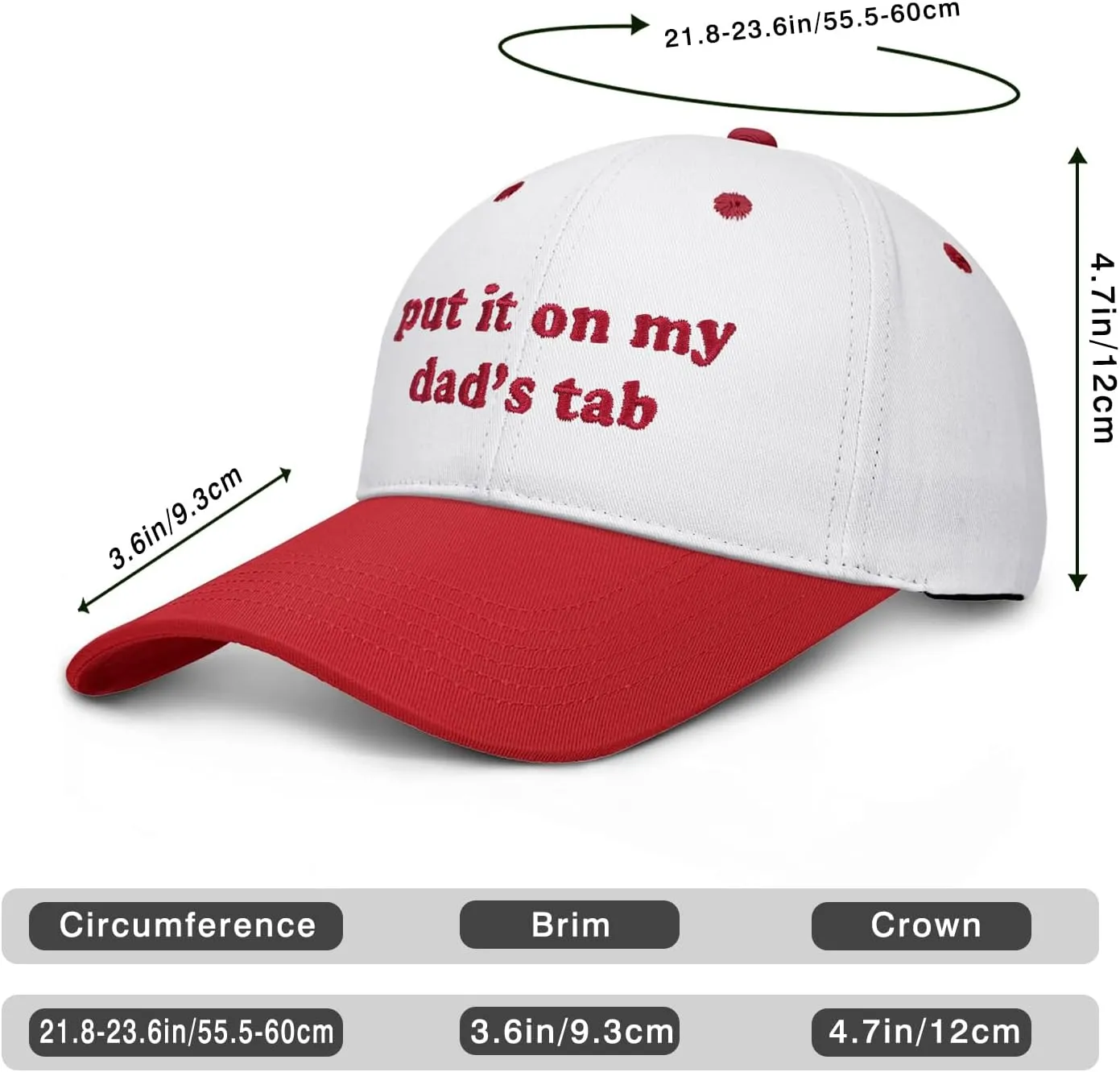 Put It On My Dads Tab Hat, Funny Vintage Trucker Hats Adjustable Cap for Men Women Classic Baseball Cap