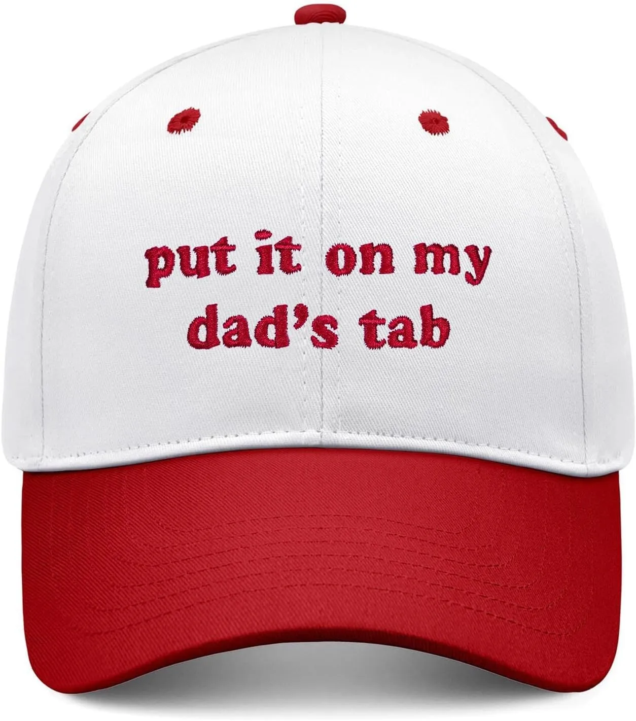Put It On My Dads Tab Hat, Funny Vintage Trucker Hats Adjustable Cap for Men Women Classic Baseball Cap