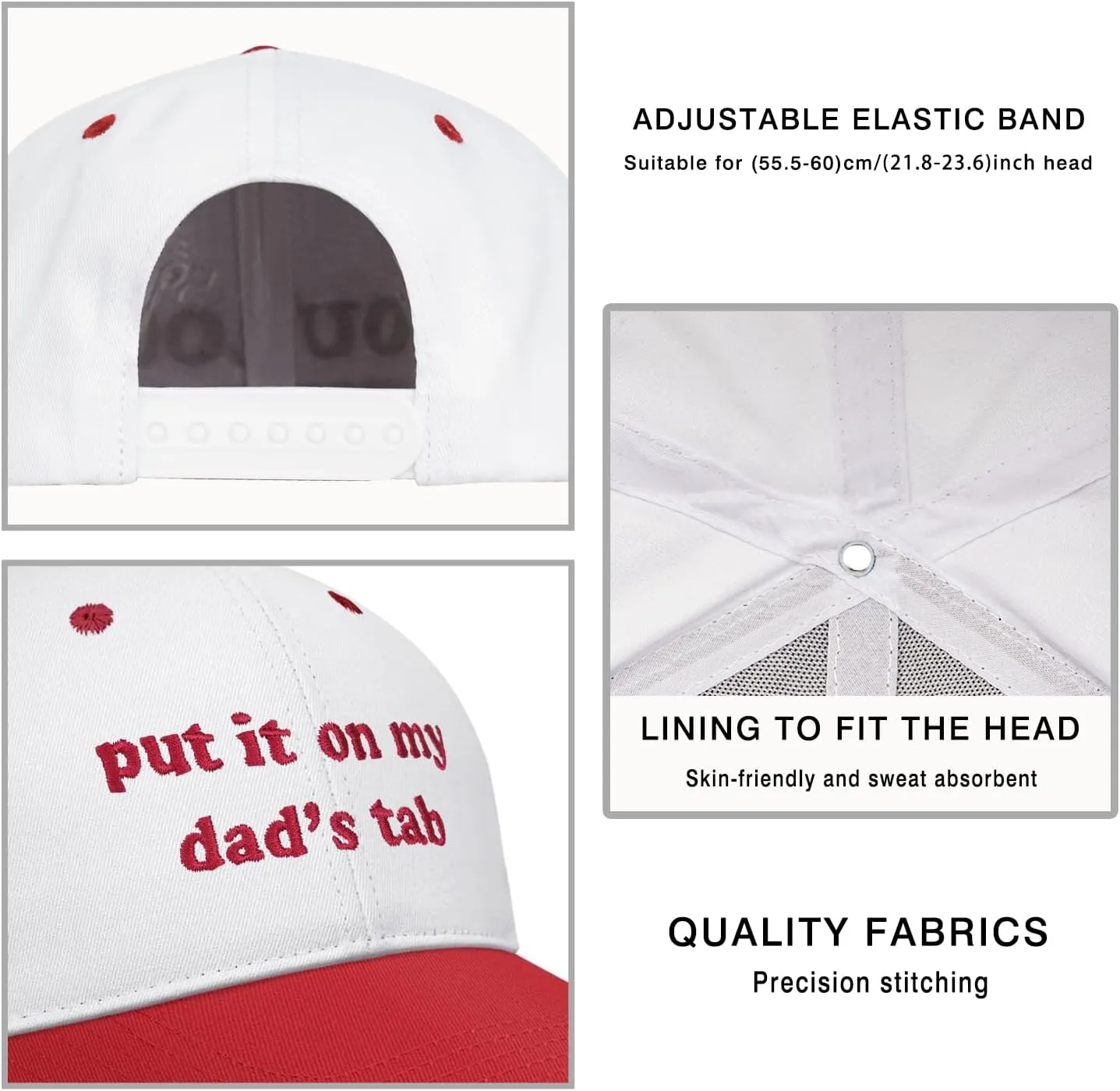 Put It On My Dads Tab Hat, Funny Vintage Trucker Hats Adjustable Cap for Men Women Classic Baseball Cap