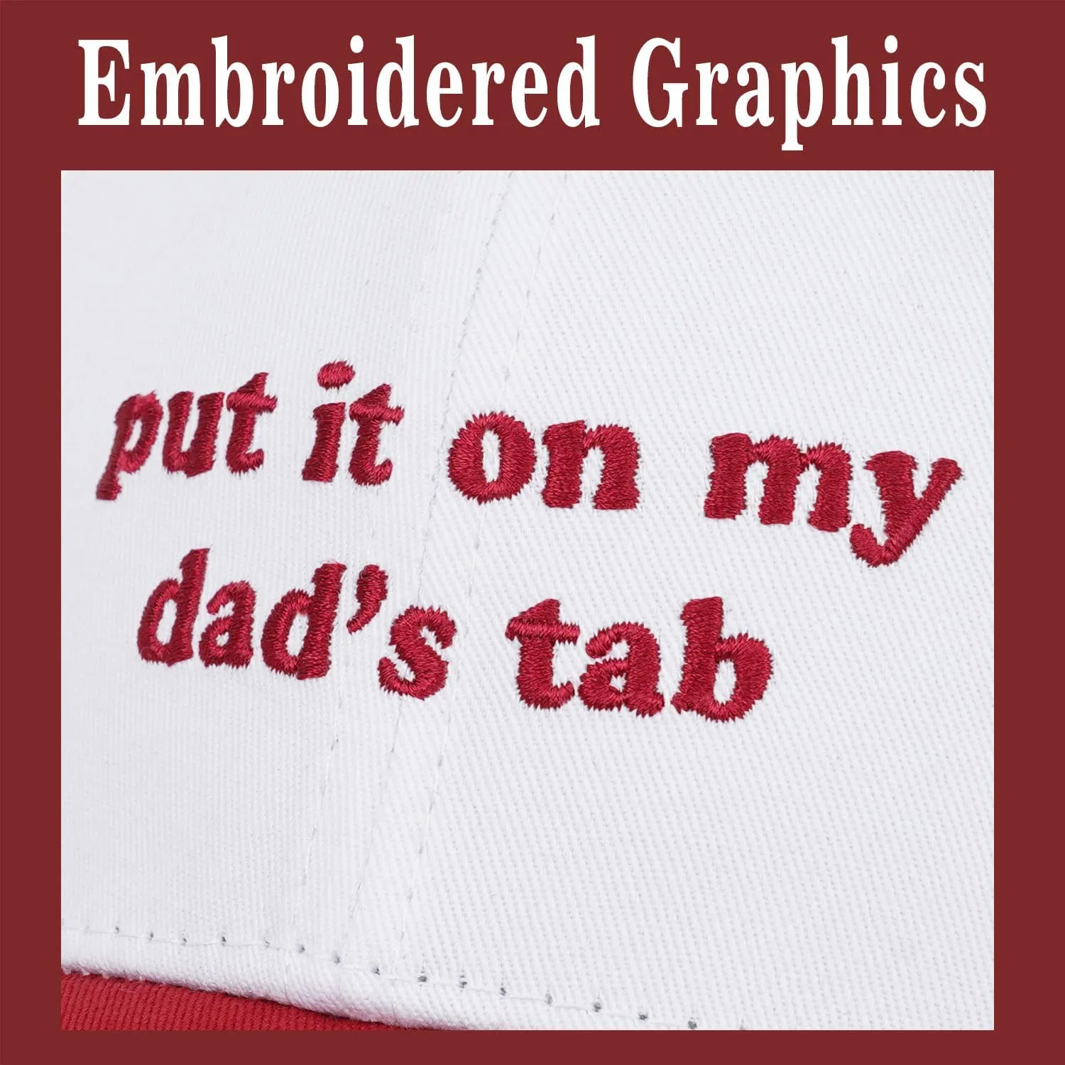 Put It On My Dads Tab Hat, Funny Vintage Trucker Hats Adjustable Cap for Men Women Classic Baseball Cap