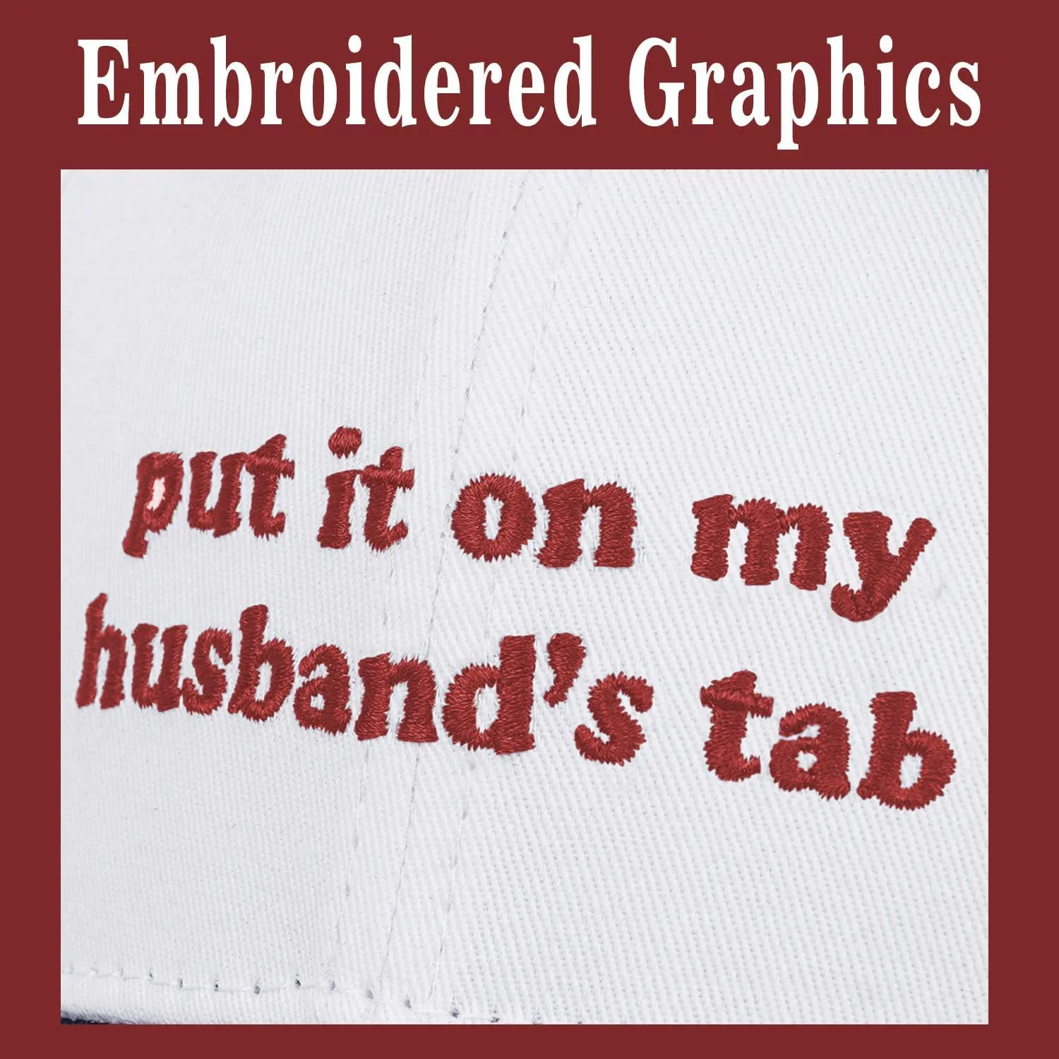 Put It on My Husbands Tab Hat, Funny Vintage Trucker Hats Adjustable Cap for Men Women Classic Baseball Cap