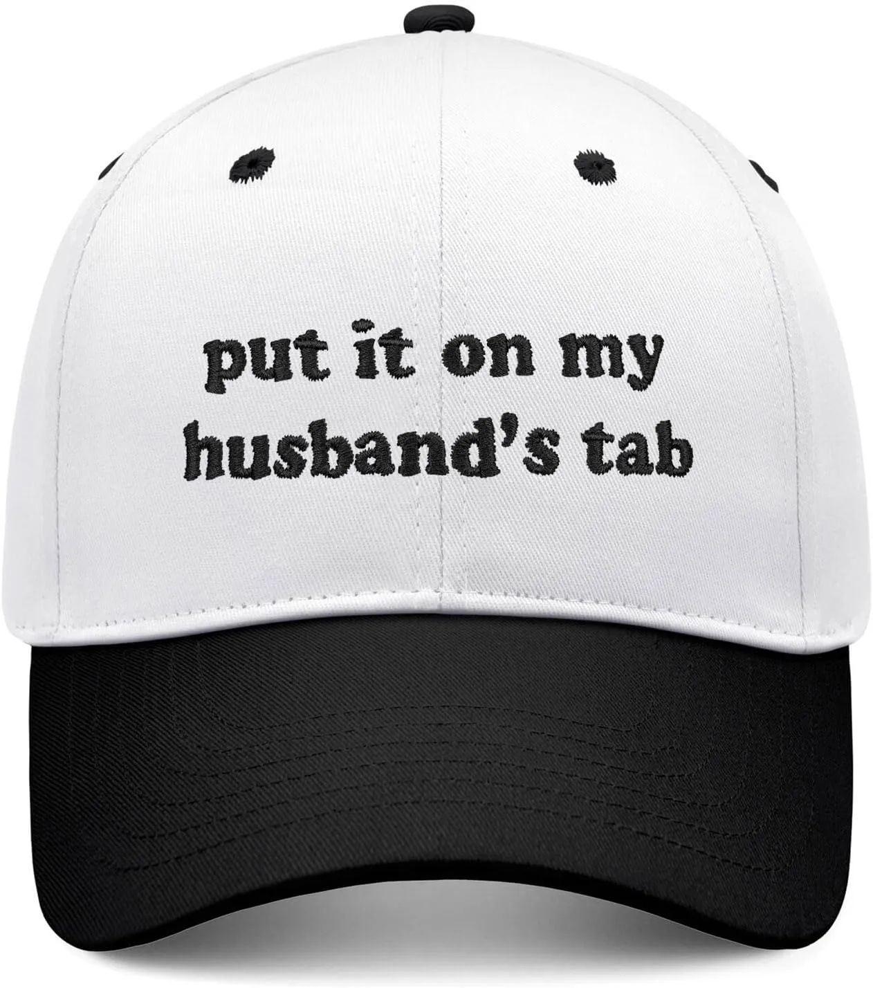 Put It on My Husbands Tab Hat, Funny Vintage Trucker Hats Adjustable Cap for Men Women Classic Baseball Cap