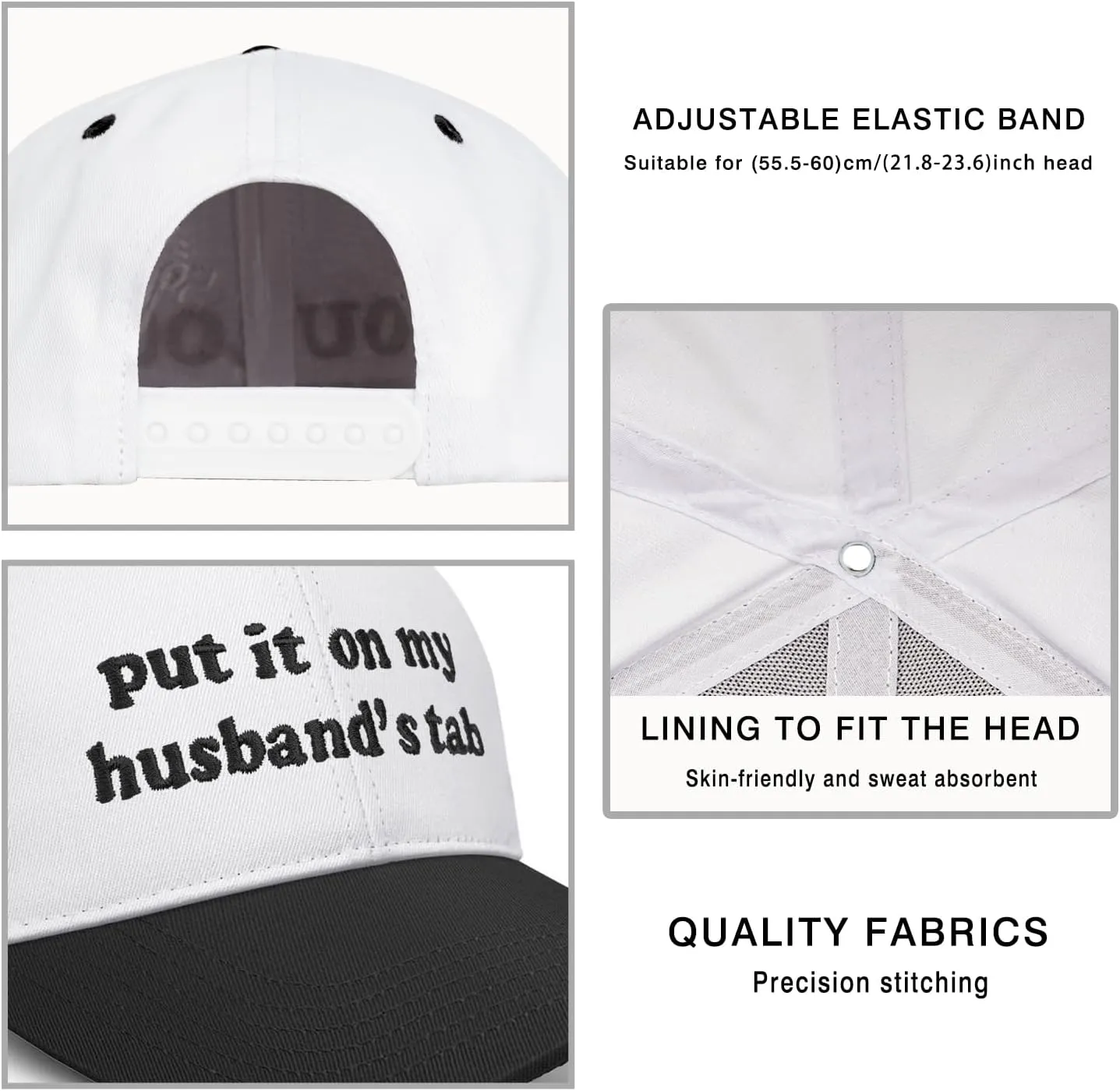 Put It on My Husbands Tab Hat, Funny Vintage Trucker Hats Adjustable Cap for Men Women Classic Baseball Cap