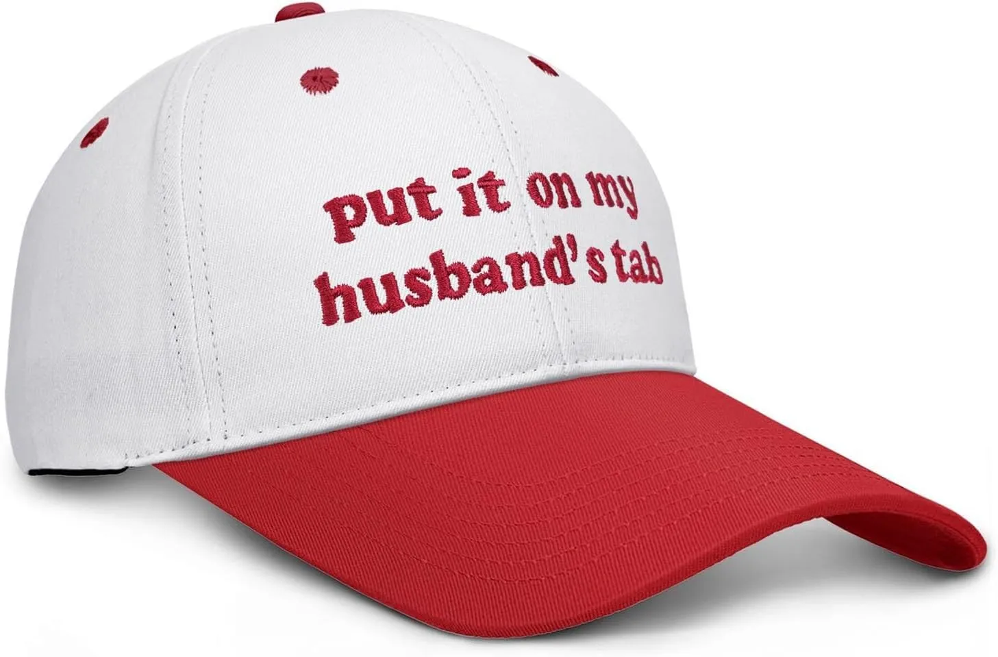 Put It on My Husbands Tab Hat, Funny Vintage Trucker Hats Adjustable Cap for Men Women Classic Baseball Cap