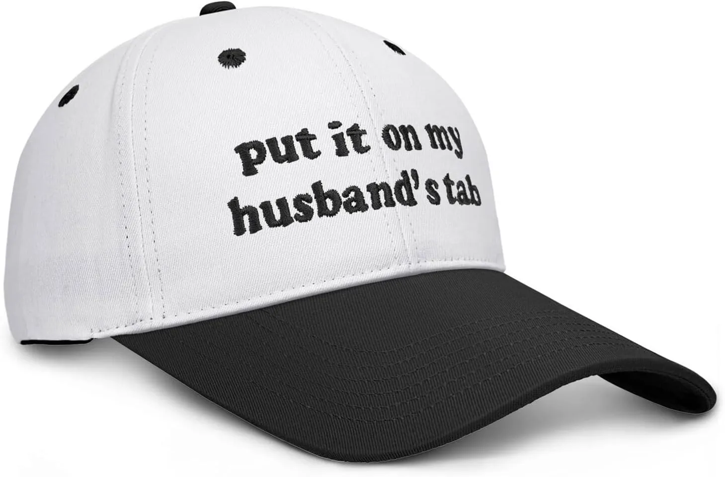 Put It on My Husbands Tab Hat, Funny Vintage Trucker Hats Adjustable Cap for Men Women Classic Baseball Cap