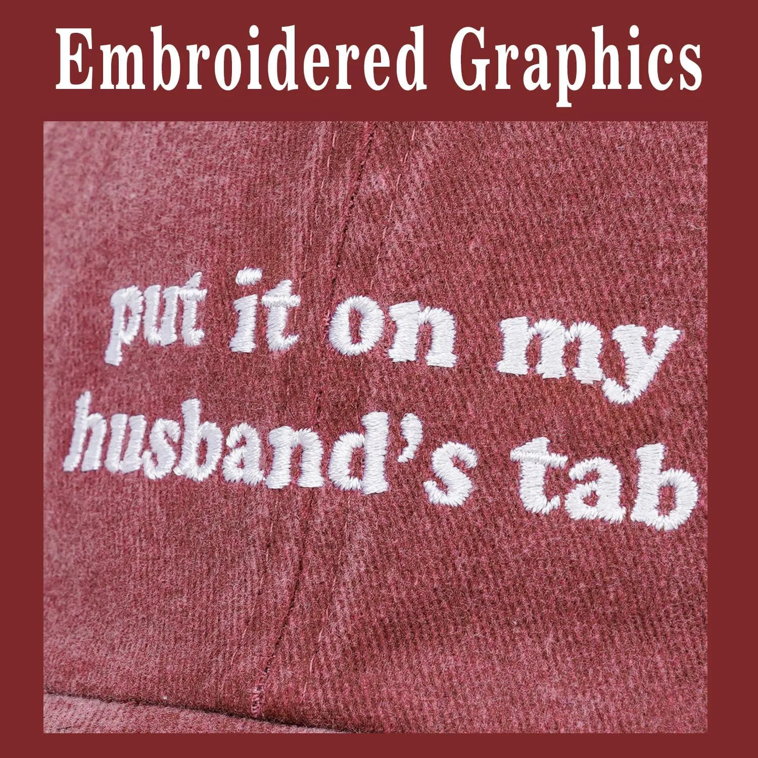 Put It on My Husbands Tab Hat, Funny Vintage Trucker Hats Adjustable Cap for Men Women Classic Baseball Cap