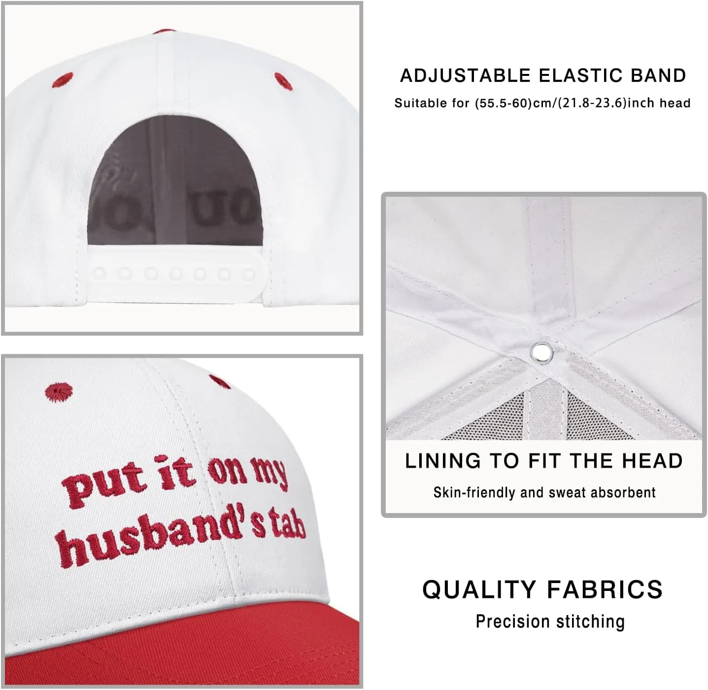 Put It on My Husbands Tab Hat, Funny Vintage Trucker Hats Adjustable Cap for Men Women Classic Baseball Cap