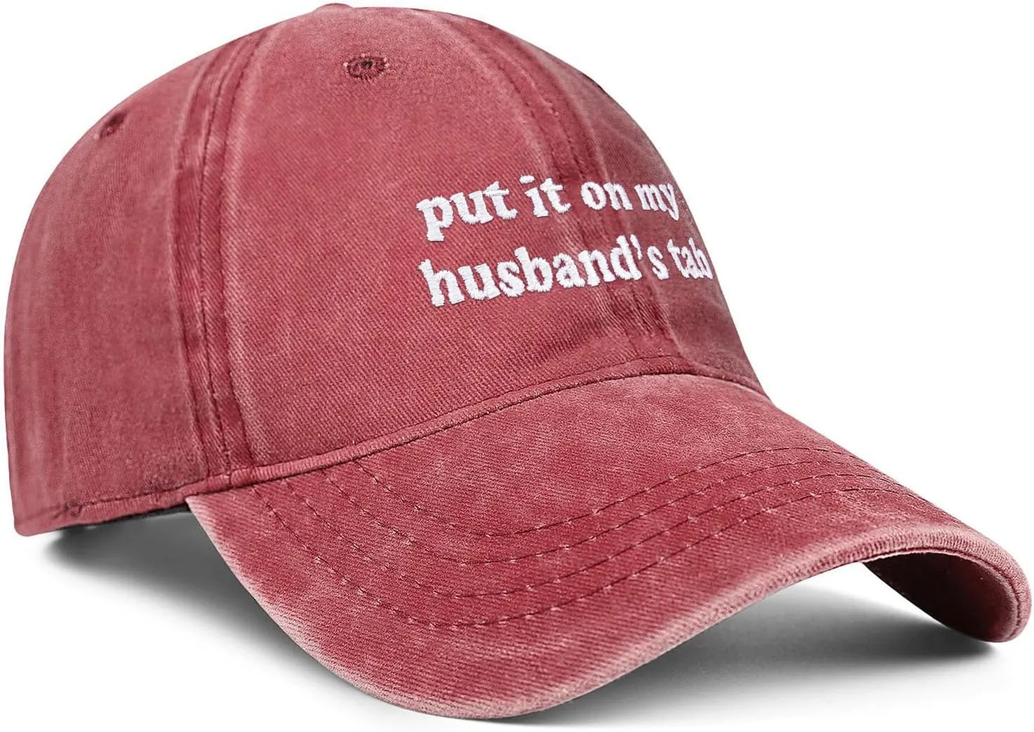 Put It on My Husbands Tab Hat, Funny Vintage Trucker Hats Adjustable Cap for Men Women Classic Baseball Cap