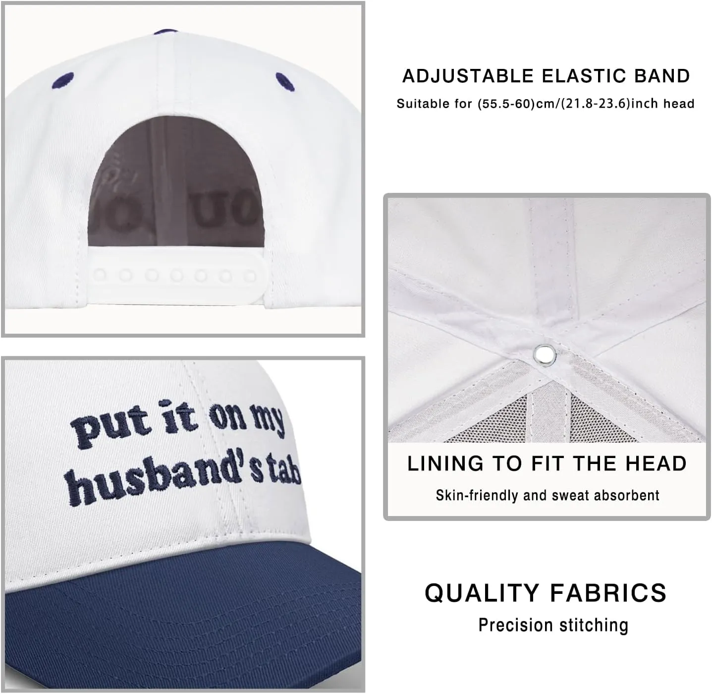 Put It on My Husbands Tab Hat, Funny Vintage Trucker Hats Adjustable Cap for Men Women Classic Baseball Cap