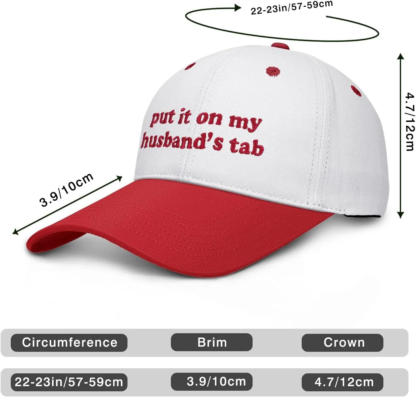 Put It on My Husbands Tab Hat, Funny Vintage Trucker Hats Adjustable Cap for Men Women Classic Baseball Cap