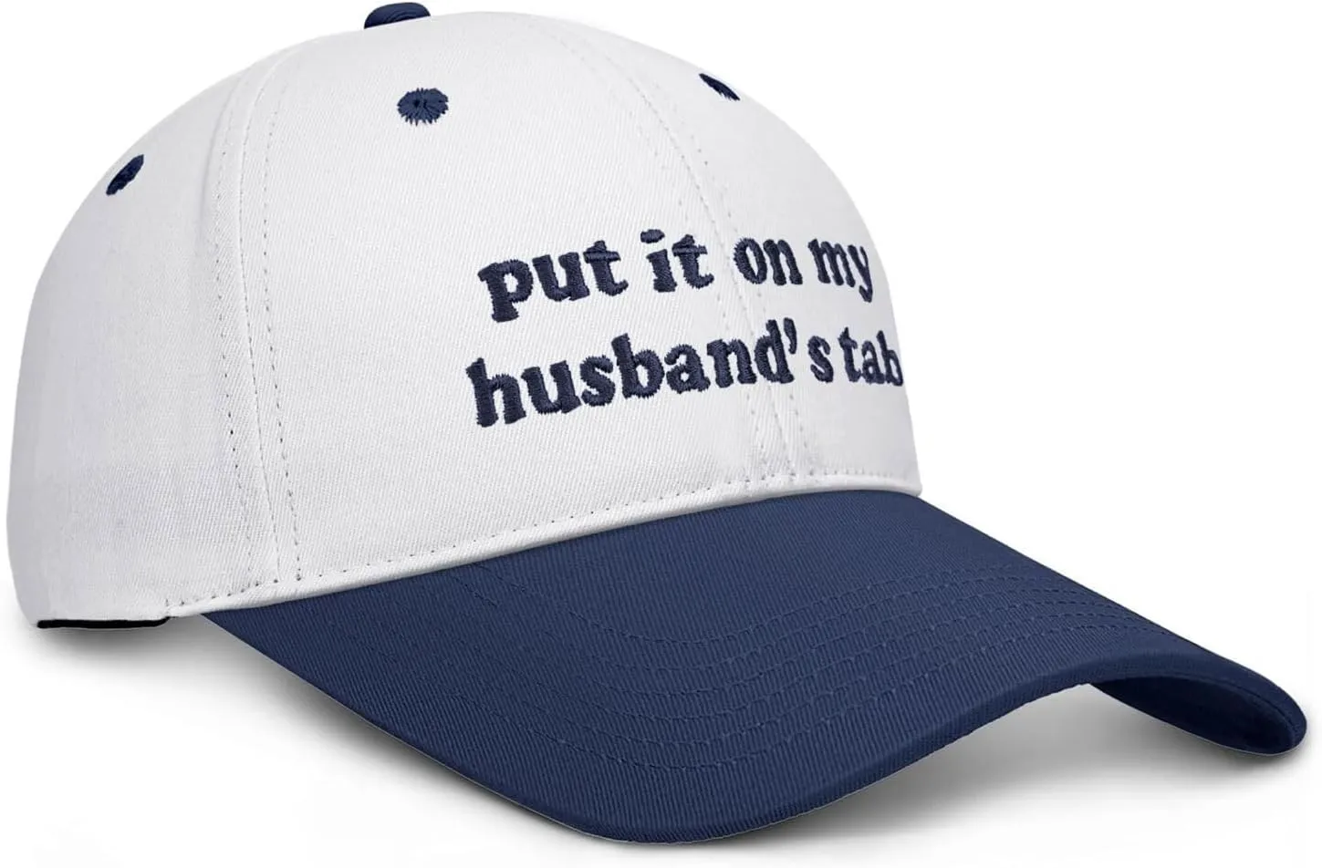 Put It on My Husbands Tab Hat, Funny Vintage Trucker Hats Adjustable Cap for Men Women Classic Baseball Cap