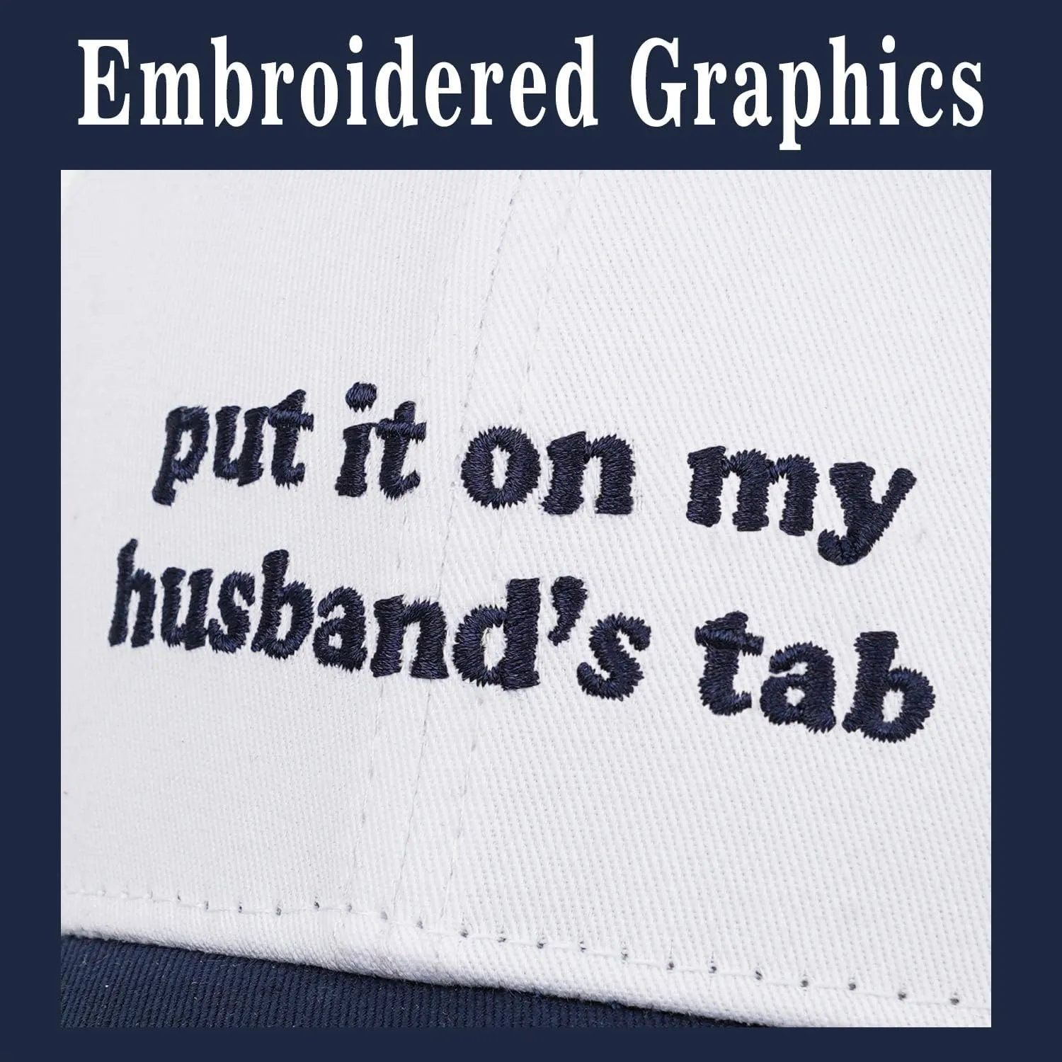 Put It on My Husbands Tab Hat, Funny Vintage Trucker Hats Adjustable Cap for Men Women Classic Baseball Cap