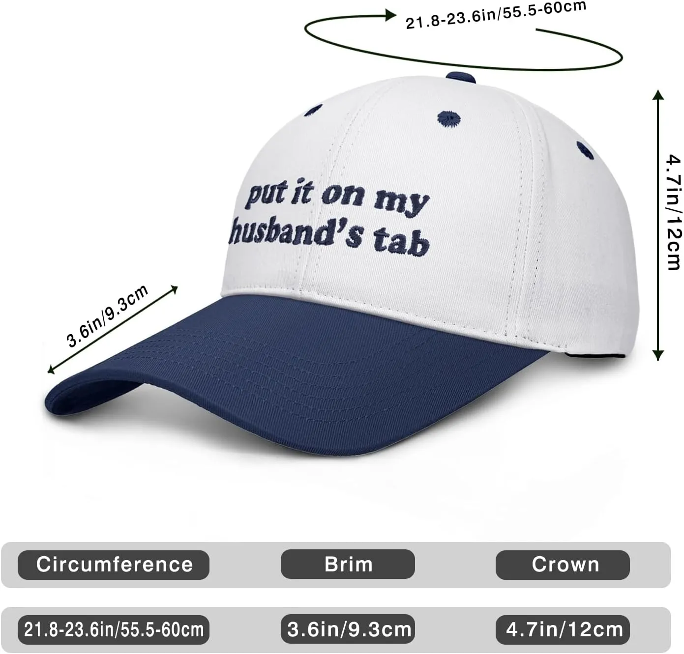 Put It on My Husbands Tab Hat, Funny Vintage Trucker Hats Adjustable Cap for Men Women Classic Baseball Cap