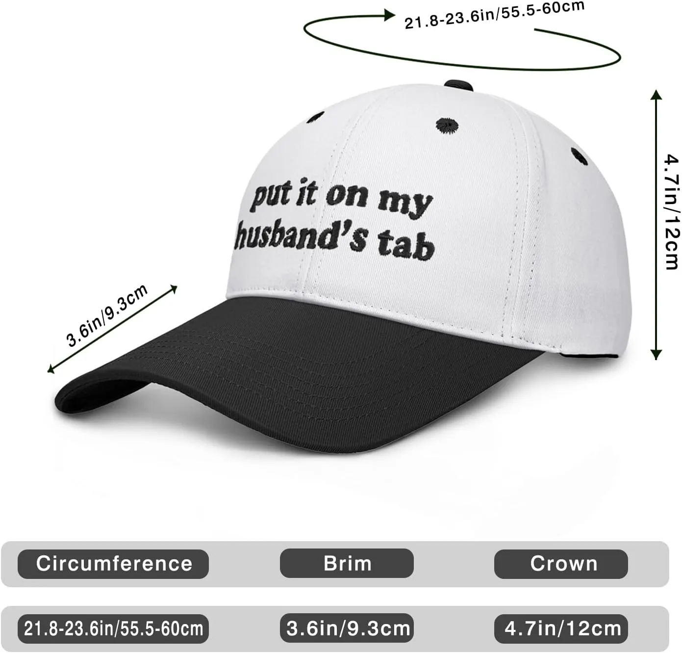 Put It on My Husbands Tab Hat, Funny Vintage Trucker Hats Adjustable Cap for Men Women Classic Baseball Cap