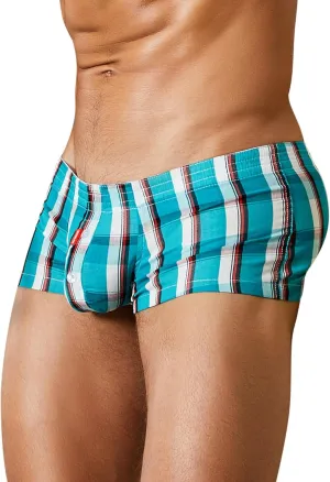 SEAUR Men's Cotton Low Rise Boxer Shorts Plaid Stripe Printed Underwear Pouch Trunks Comfortable Pajamas Shorts