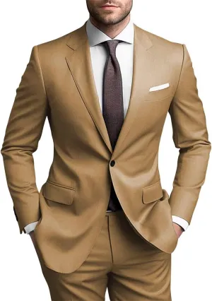 SHUZHXLZANGY Mens Suits Regular Fit 2 Piece Suit for Men Wedding Prom Business Formal Suit