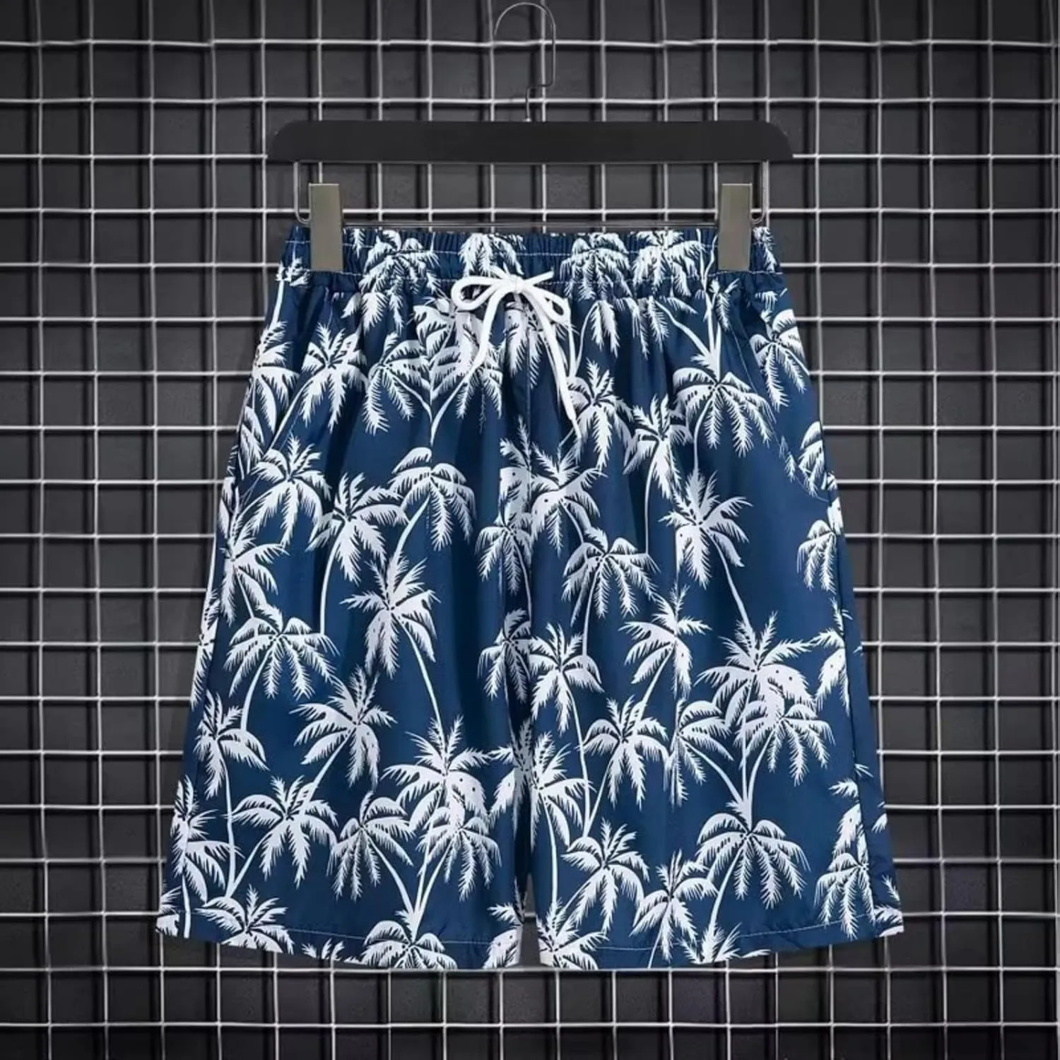Sinzelimin Men's Hawaiian Beach Shorts Fashion Printed Quick-Dry Elastic Waist Loose Comfy Swim Trunks Short Sweatpant